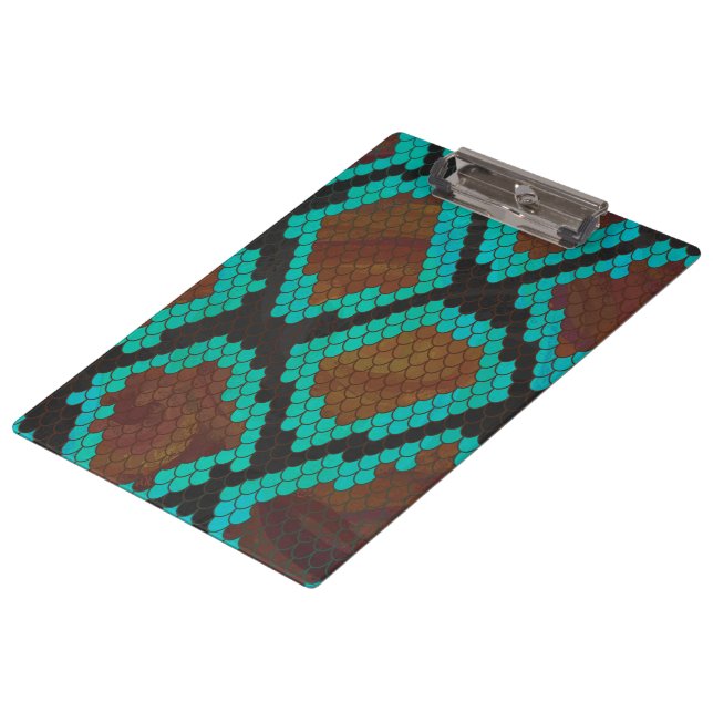 Porte-bloc Impression Brown et Turquoise de serpent (Incliné)