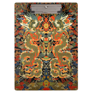 Porte-bloc Impression de textile de dragon chinois vintage Ar