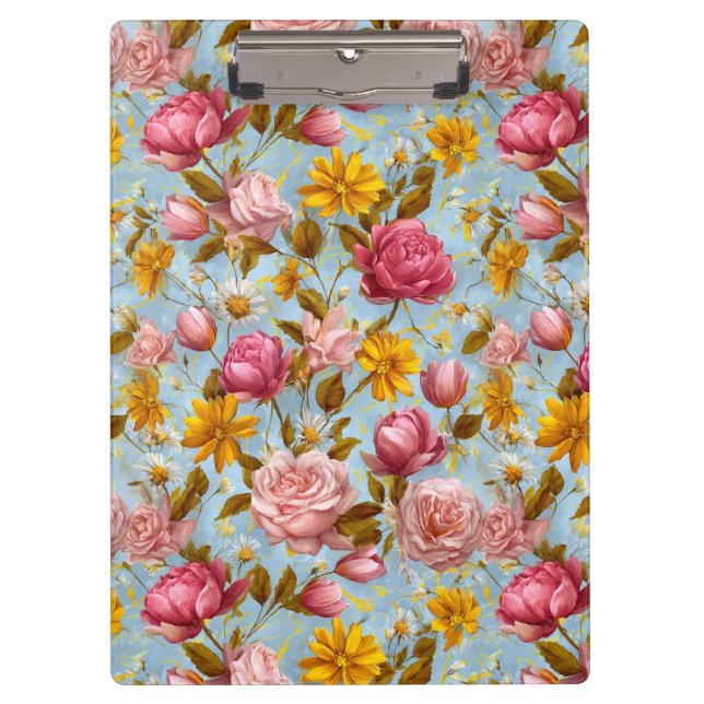 Porte-bloc Impression florale de style antique (Devant)