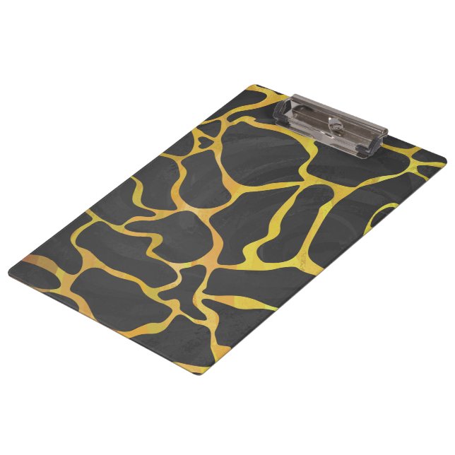 Porte-bloc Impression Giraffe noir et jaune (Incliné)