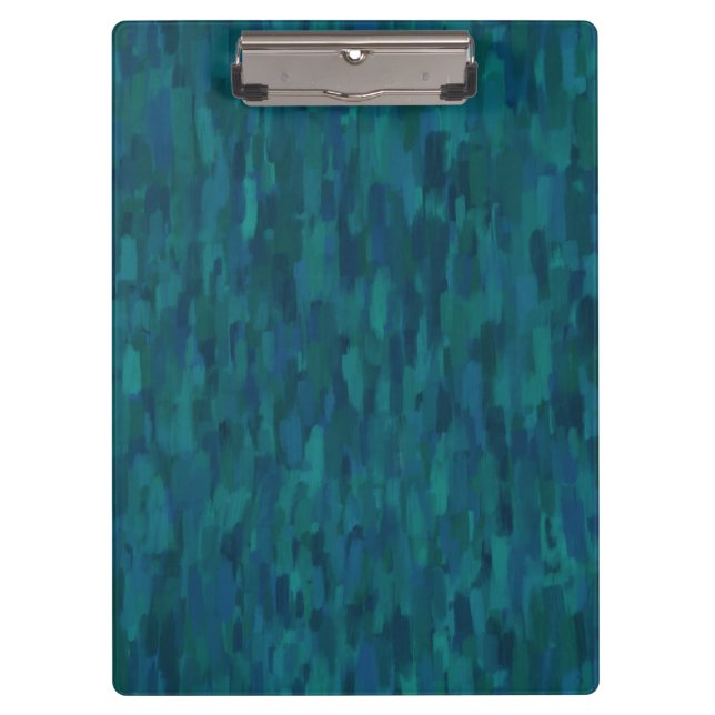Porte-bloc Impressionist Brush Strokes, Navy, Teal, Blue (Devant)