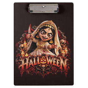 Porte-bloc Imprimé d'art Halloween de mariée zombie effrayant