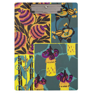 Porte-bloc Imprimé floral violet et sarcelle maximaliste vibr