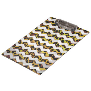 Porte-bloc Imprimerie Leopard Brown et jaune Cevron