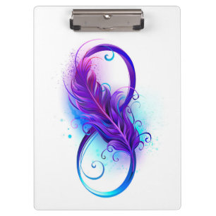 Porte-bloc Infini avec plume violette