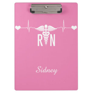 Porte-bloc Infirmière inscrite (RN) EKG Caduceus Symbole Clip