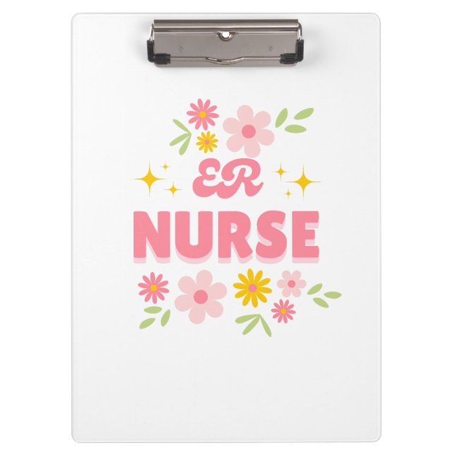 Porte-bloc Infirmière Urgences Fleurie Groovy (Devant)