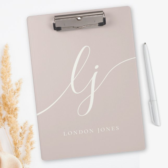 Porte-bloc Initiales de monogramme Rose professionnelle Ivoir (Créateur téléchargé)