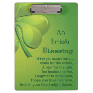 Porte-bloc Irish Blessures Shamrock vert, Celtic