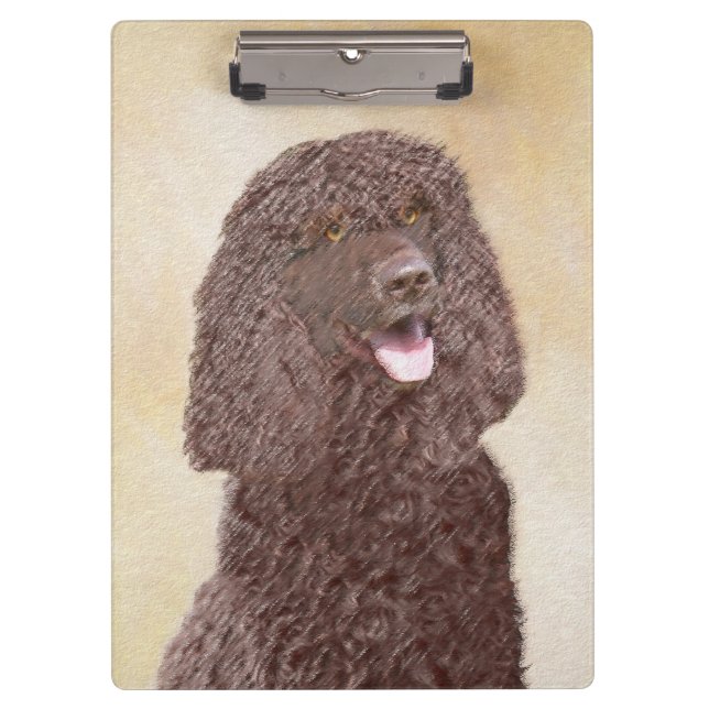 Porte-bloc Irish Water Spaniel Peinture - Original Dog Art (Devant)