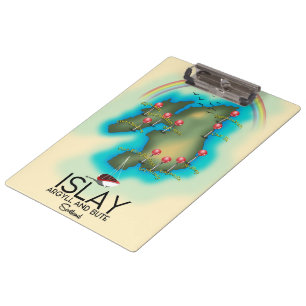 Porte-bloc Islay, Hébrides intérieures, carte de l'Écosse art