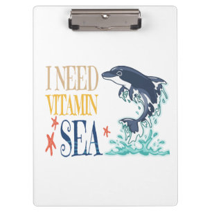 Porte-bloc J'ai besoin de vitamine mer drôle orque dauphin ét