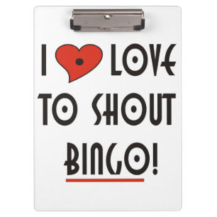 Porte-bloc J'aime crier Bingo