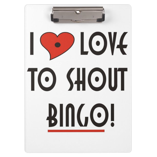 Porte-bloc J'aime crier Bingo (Devant)