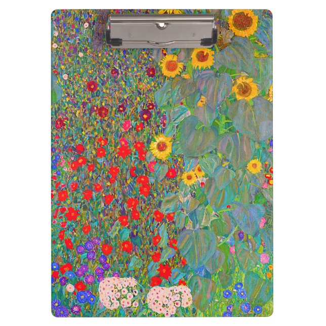 Porte-bloc Jardin agricole de Gustav Klimt avec tournesols (Devant)
