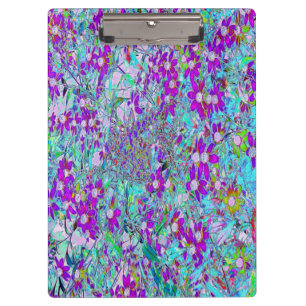 Porte-bloc Jardin aquatique avec fleurs bleu violet et rose c