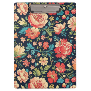 Porte-bloc Jardin botanique vintage motif floral bleu