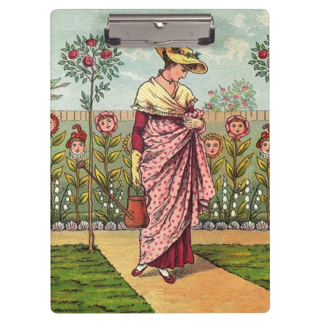 Porte-bloc Jardin Cultivation Flower Woman Art Antique (Devant)