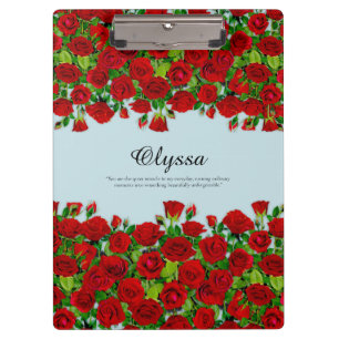 Porte-bloc Jardin de roses rouges classique romantique nom pe