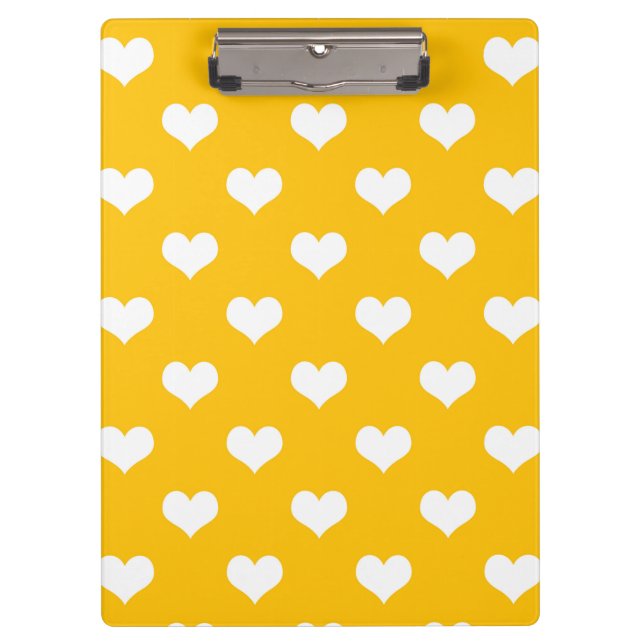 Porte-bloc Jaune Blanc Amour Coeur Design Motif (Devant)
