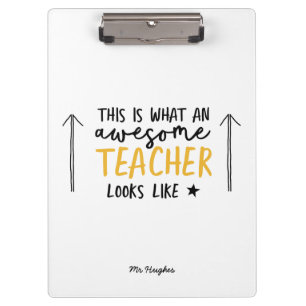 Porte-bloc Jaune moderne de typographie de professeur