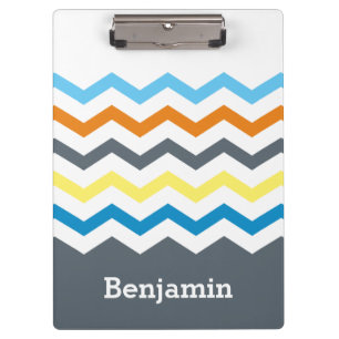 Porte-bloc Jaune orange bleu gris personnalisé de Chevron