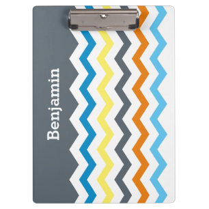 Porte-bloc Jaune orange bleu gris personnalisé de Chevron