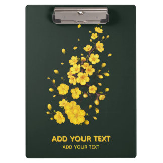 Porte-bloc Jaune personnalisé Fleur d'Abricot Minimaliste