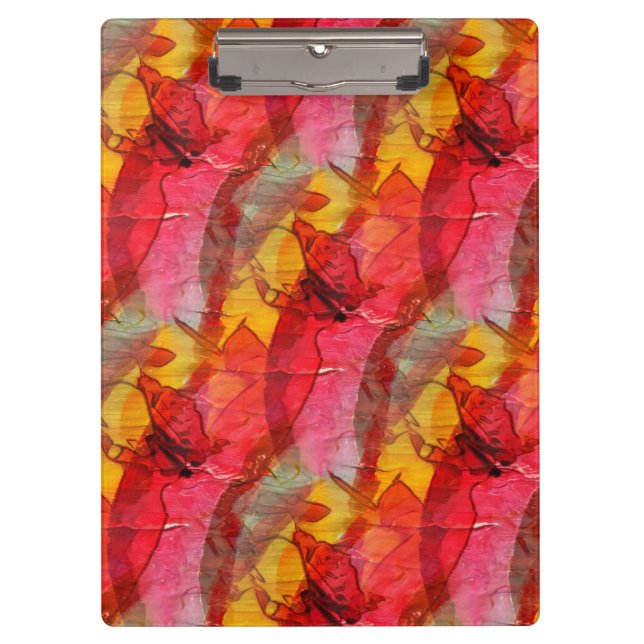 Porte-bloc Jaune rouge d'art d'aquarelle (Devant)