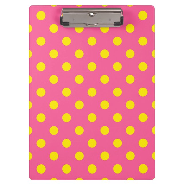 Porte-bloc Jaune sur rose Pois Design Motif (Devant)