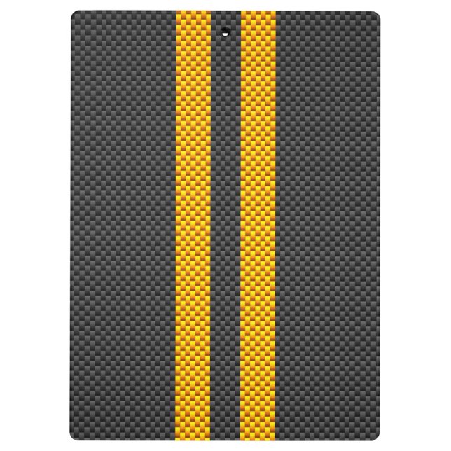 Porte-bloc Jaune Tirages de course Carbone Fiber Style (Dos)