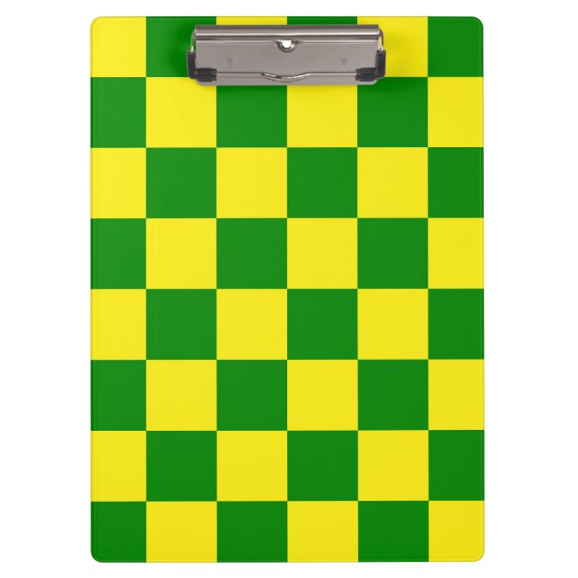 Porte-bloc Jaune vert À damiers Motif chèque (Devant)