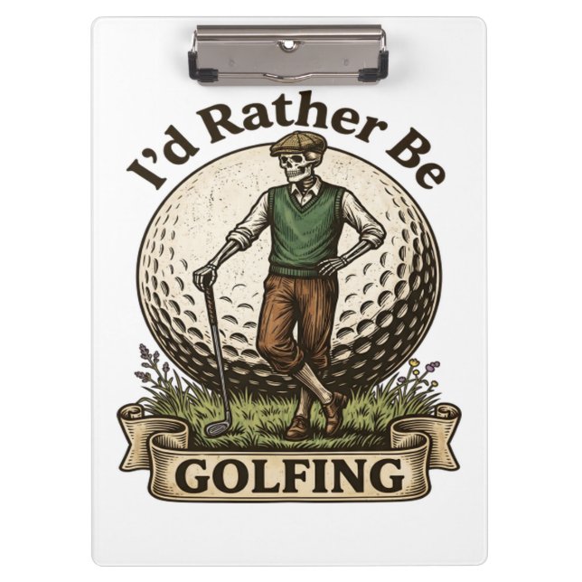 Porte-bloc Je préférerais jouer au golf  (Devant)