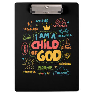 Porte-bloc Je suis un enfant de Dieu Christian Retro Jésus Fo