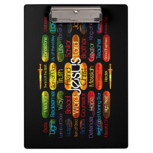 Porte-bloc Jesus Noms multicolore