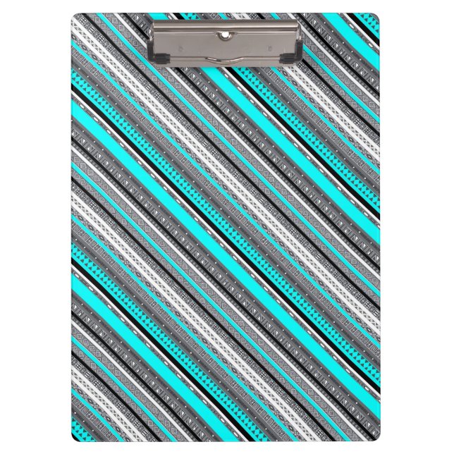 Porte-bloc Joli aqua gris aztèque motif (Devant)