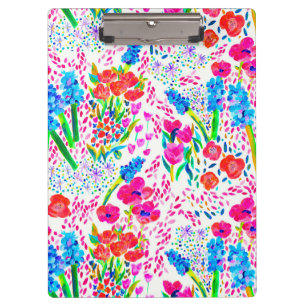 Porte-bloc Joli carnet de chèques motif de fleurs d'aquarelle