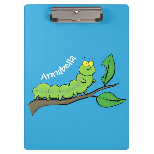 Porte-bloc Joli dessin animé de chenille verte mignonne (Devant)