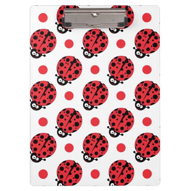 Porte-bloc Joli dessin animé Ladybug, Pois rouge et blanc (Devant)