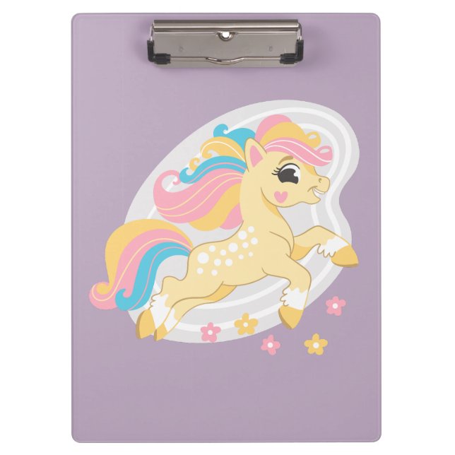 Porte-bloc Joli licorne jaune (Devant)