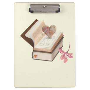 Porte-bloc Joli livre avec carte cœur et fleur