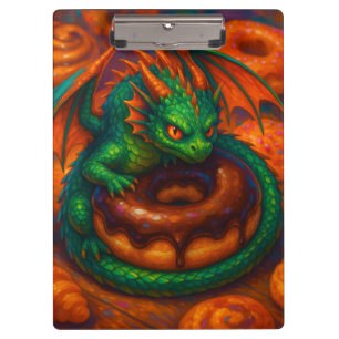Porte-bloc Joli Mini Dragon Vert & Fantaisie de Donut Art