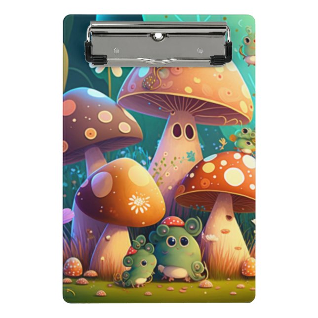 Porte-bloc Joli mini porte - bloc champignons (Devant)