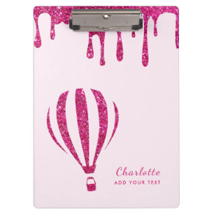Porte-bloc Joli monogramme de parties scintillant rose chaud