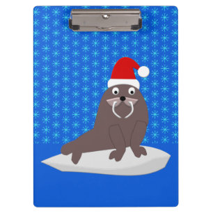 Porte-bloc Joli Morse de Noël et Flocons de Neige