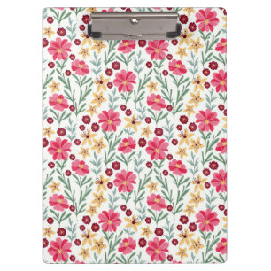 Porte-bloc Joli motif floral vintage rose et jaune