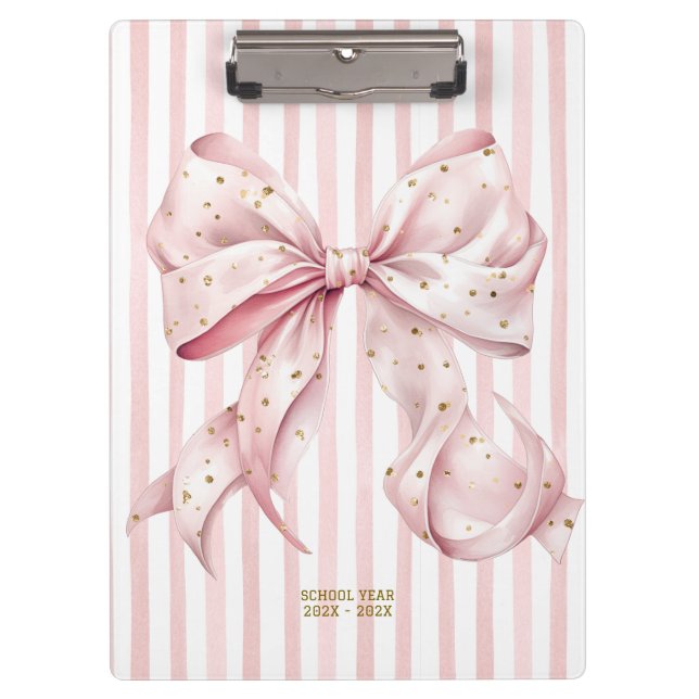 Porte-bloc Joli Nœud en Or Rose Confetti  (Devant)