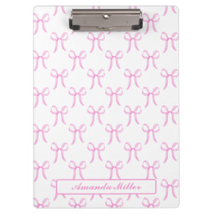 Porte-bloc Joli Nœud Papillon Rose Mignon Monogramme