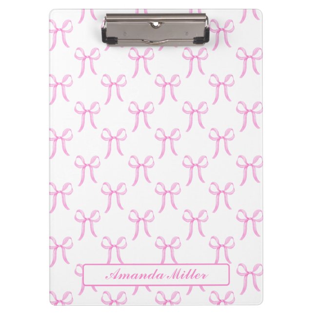 Porte-bloc Joli Nœud Papillon Rose Mignon Monogramme (Devant)