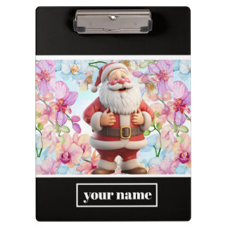 Porte-bloc Joli Père Noël fantaisiste avec des fleurs